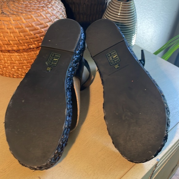 Zara sz 38 black platform ankle strap thong sandals - Picture 6 of 6